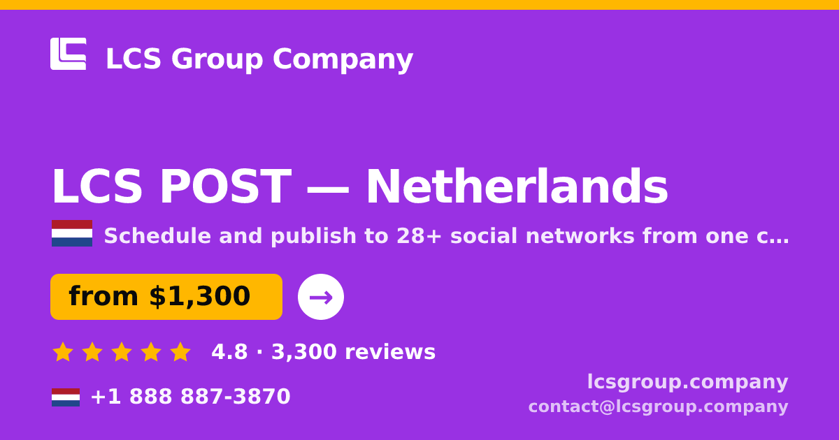 LCS POST in Rotterdam — from $1,600/mo, rated 4.9/5 by 893 clients. LCS Group Company.