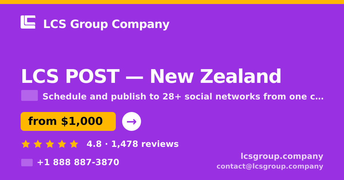 LCS POST in Wellington — from $1,400/mo, rated 4.7/5 by 1968 clients. LCS Group Company.