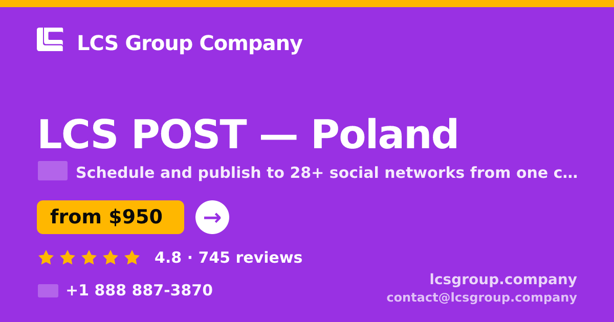LCS POST in Poland — from $950/mo, rated 4.8/5 by 745 clients. LCS Group Company.