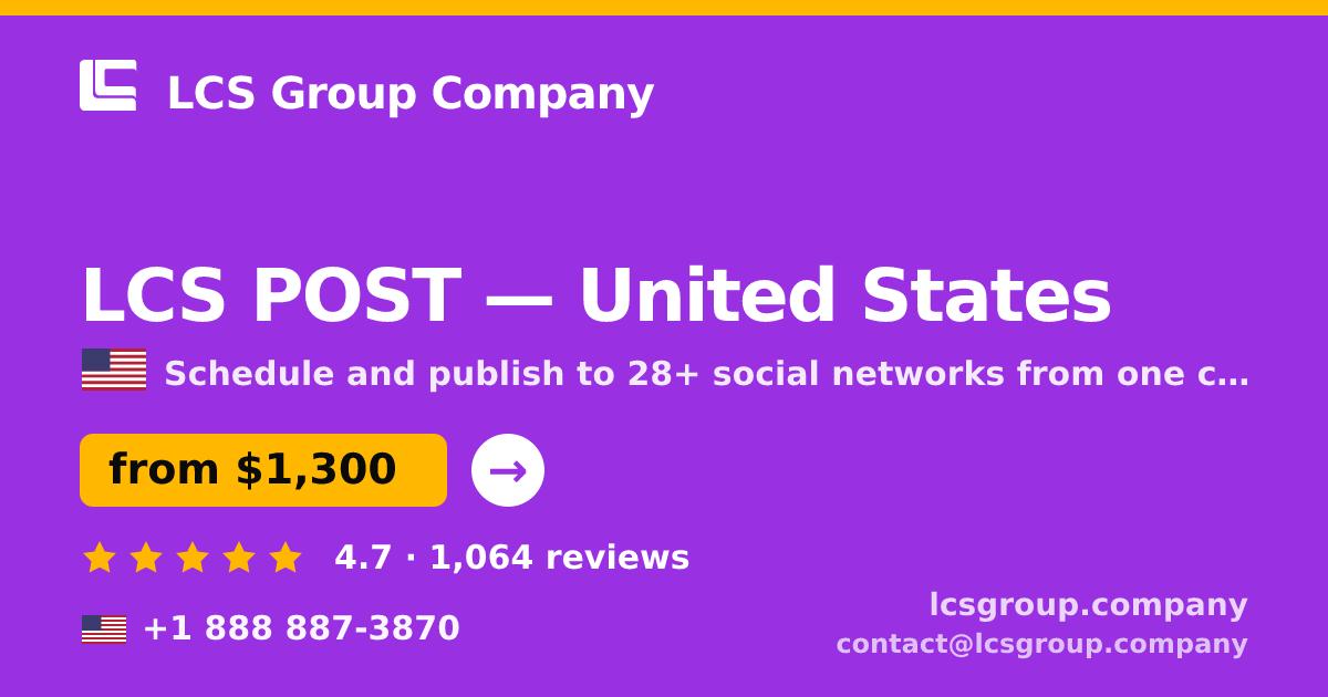 LCS POST in United States — from $1,300/mo, rated 4.7/5 by 1064 clients. LCS Group Company.