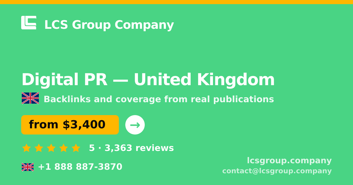 Digital PR in Leeds — from $2,600/mo, rated 4.8/5 by 598 clients. LCS Group Company.