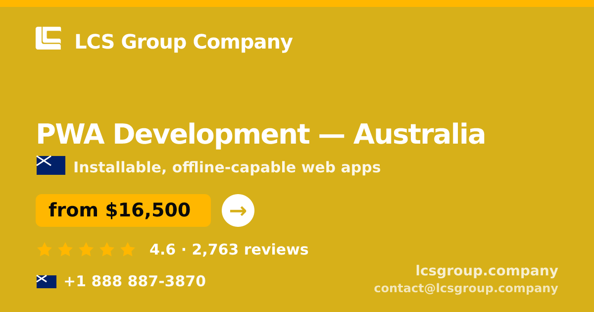 PWA Development in Perth — from $17,000, rated 4.9/5 by 2847 clients. LCS Group Company.