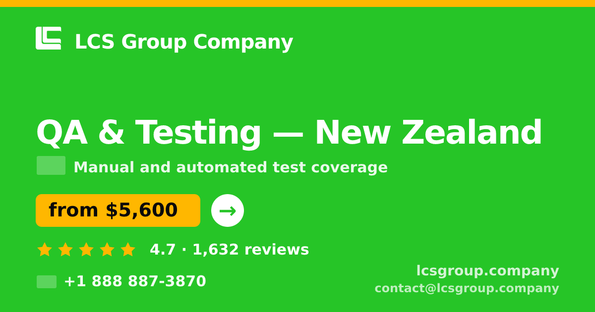QA & Testing in Christchurch — from $6,100, rated 4.6/5 by 1267 clients. LCS Group Company.