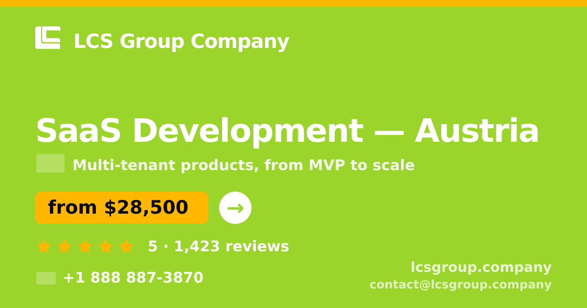 SaaS Development in Vienna — from $23,500, rated 5/5 by 3157 clients. LCS Group Company.