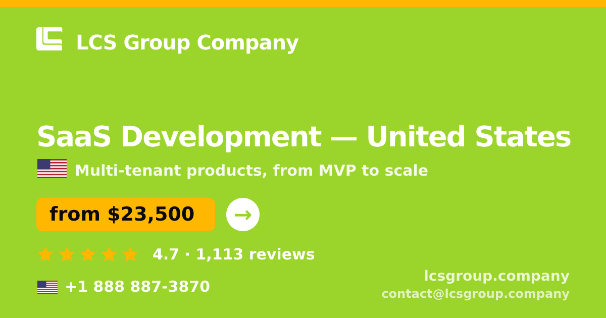 SaaS Development in Minneapolis — from $25,000, rated 4.5/5 by 2677 clients. LCS Group Company.