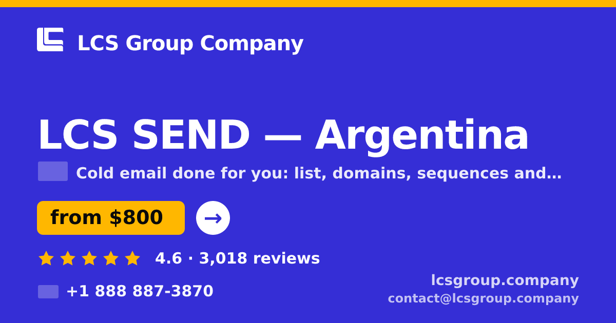 LCS SEND in Argentina — from $800/mo, rated 4.6/5 by 3018 clients. LCS Group Company.