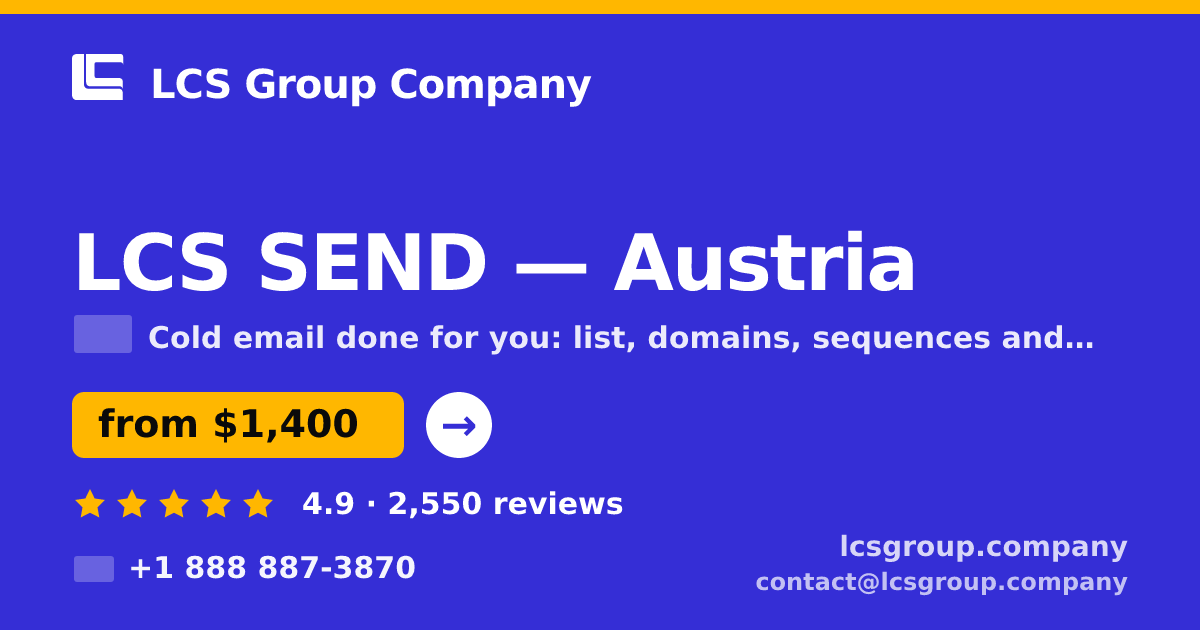 LCS SEND in Austria — from $1,400/mo, rated 4.9/5 by 2550 clients. LCS Group Company.