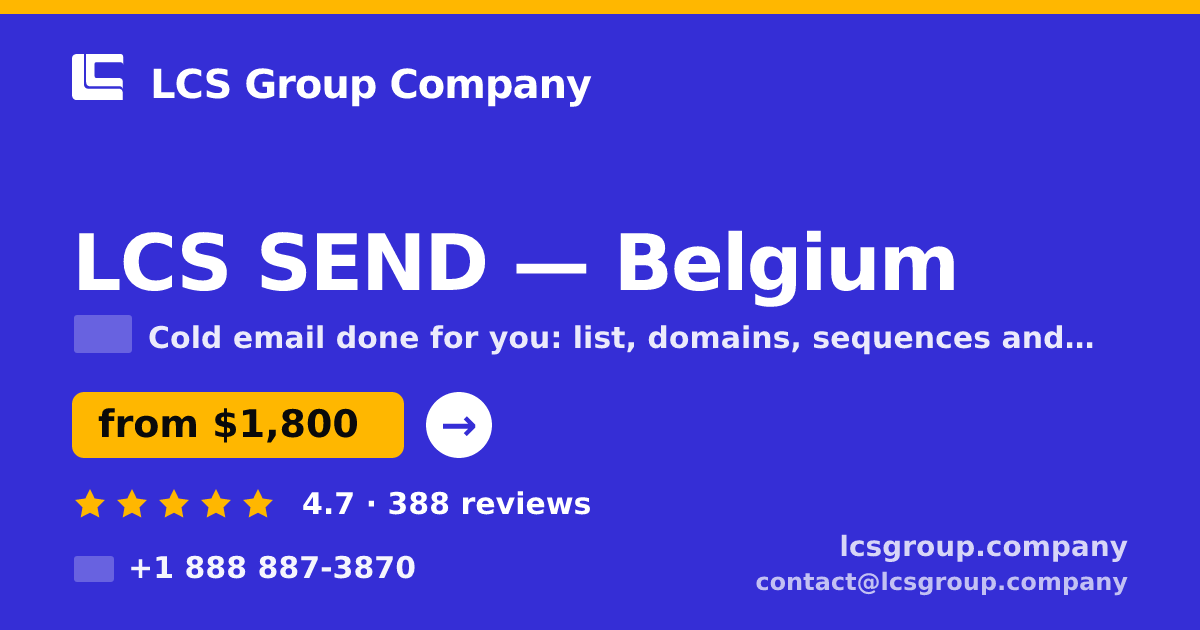 LCS SEND in Belgium — from $1,800/mo, rated 4.7/5 by 388 clients. LCS Group Company.