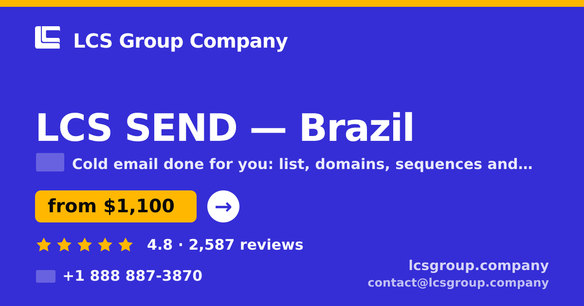 LCS SEND in Brazil — from $1,100/mo, rated 4.8/5 by 2587 clients. LCS Group Company.