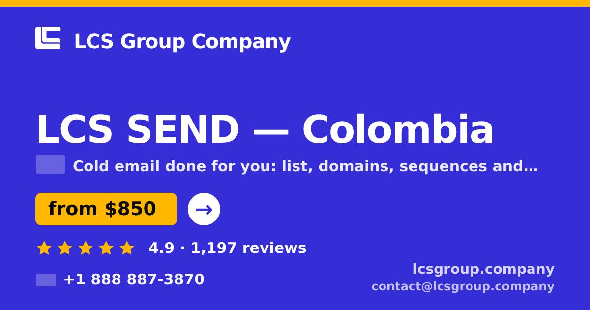 LCS SEND in Colombia — from $850/mo, rated 4.9/5 by 1197 clients. LCS Group Company.