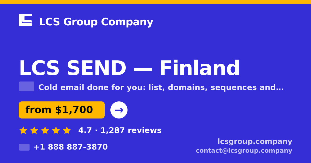 LCS SEND in Finland — from $1,700/mo, rated 4.7/5 by 1287 clients. LCS Group Company.