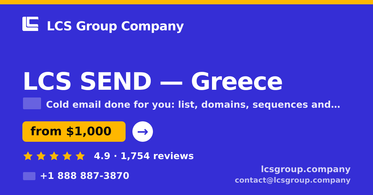 LCS SEND in Greece — from $1,000/mo, rated 4.9/5 by 1754 clients. LCS Group Company.
