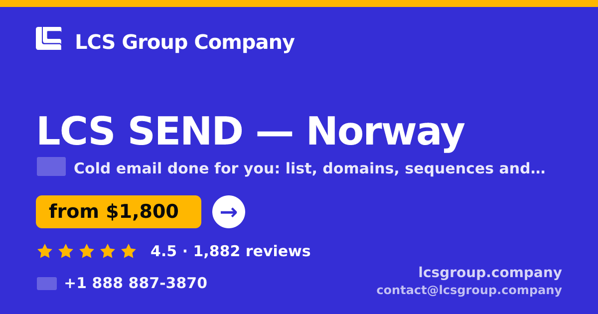 LCS SEND in Norway — from $1,800/mo, rated 4.5/5 by 1882 clients. LCS Group Company.