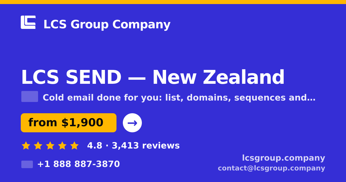 LCS SEND in New Zealand — from $1,900/mo, rated 4.8/5 by 3413 clients. LCS Group Company.