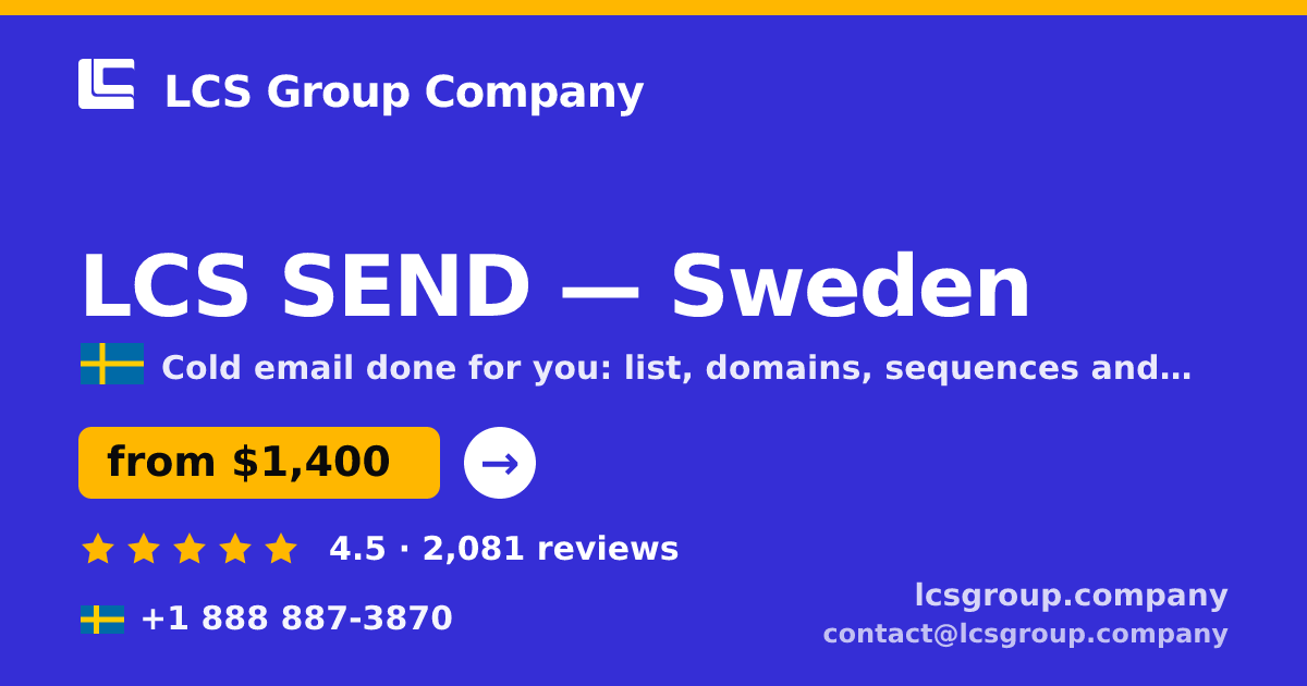 LCS SEND in Stockholm — from $1,500/mo, rated 4.5/5 by 3405 clients. LCS Group Company.