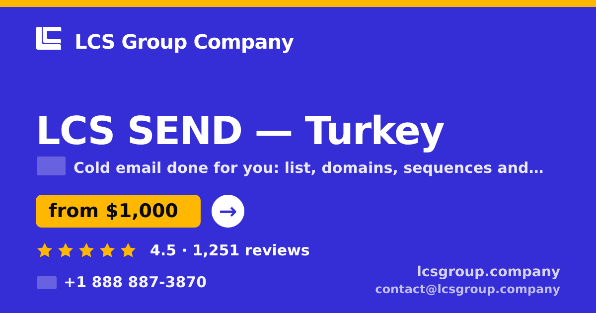 LCS SEND in Turkey — from $1,000/mo, rated 4.5/5 by 1251 clients. LCS Group Company.