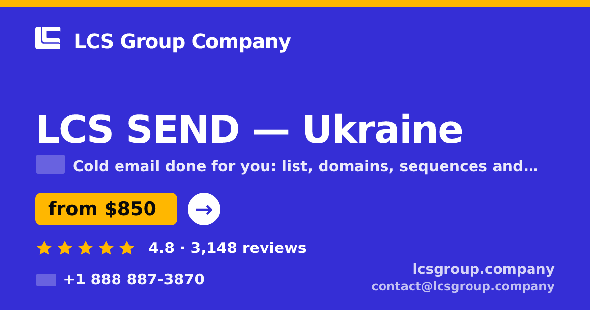 LCS SEND in Ukraine — from $850/mo, rated 4.8/5 by 3148 clients. LCS Group Company.