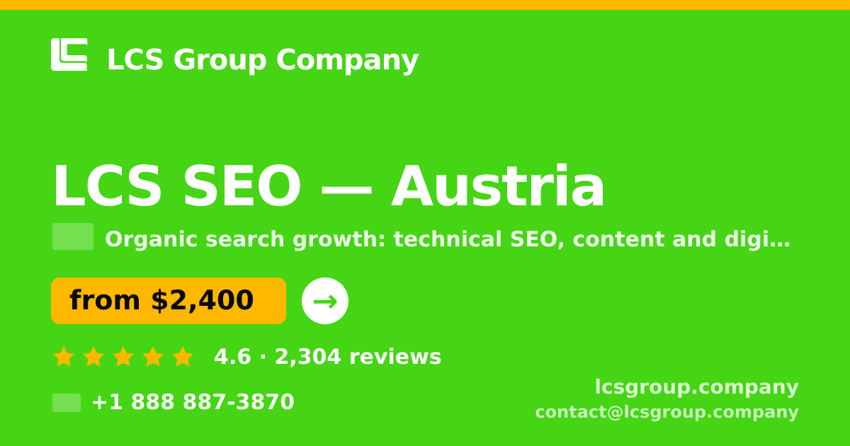 LCS SEO in Vienna — from $2,100/mo, rated 5/5 by 3248 clients. LCS Group Company.