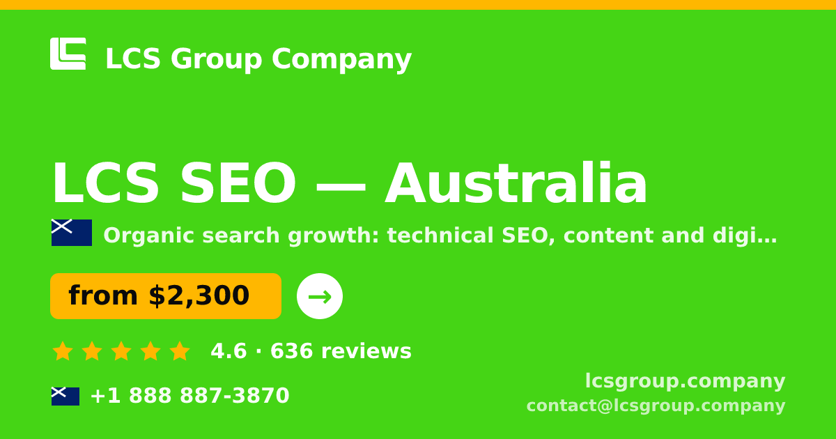 LCS SEO in Melbourne — from $2,600/mo, rated 5/5 by 1126 clients. LCS Group Company.