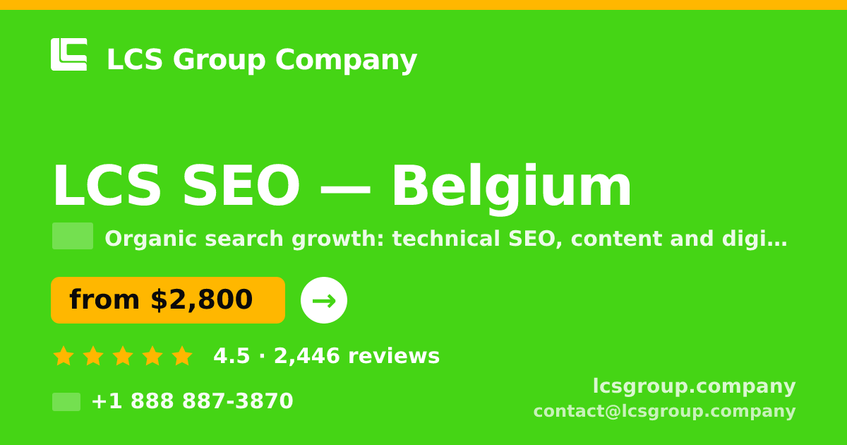 LCS SEO in Brussels — from $2,400/mo, rated 4.9/5 by 942 clients. LCS Group Company.
