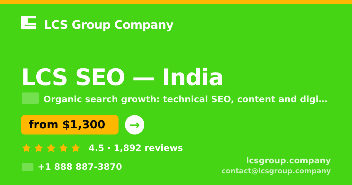 LCS SEO in India — from $1,300/mo, rated 4.5/5 by 1892 clients. LCS Group Company.