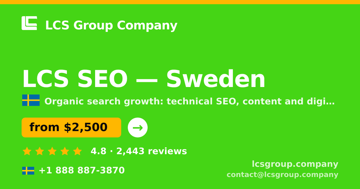 LCS SEO in Malmö — from $2,400/mo, rated 4.6/5 by 2656 clients. LCS Group Company.