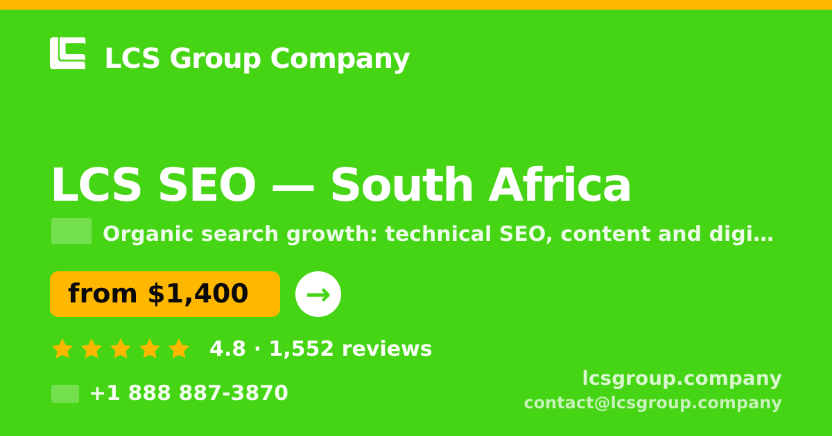 LCS SEO in South Africa — from $1,400/mo, rated 4.8/5 by 1552 clients. LCS Group Company.