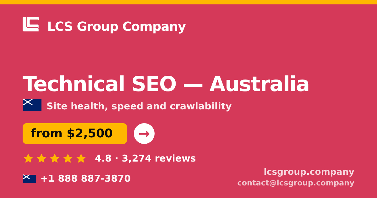 Technical SEO in Perth — from $2,400, rated 4.8/5 by 1009 clients. LCS Group Company.