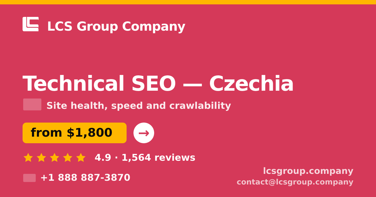 Technical SEO in Czechia — from $1,800, rated 4.9/5 by 1564 clients. LCS Group Company.