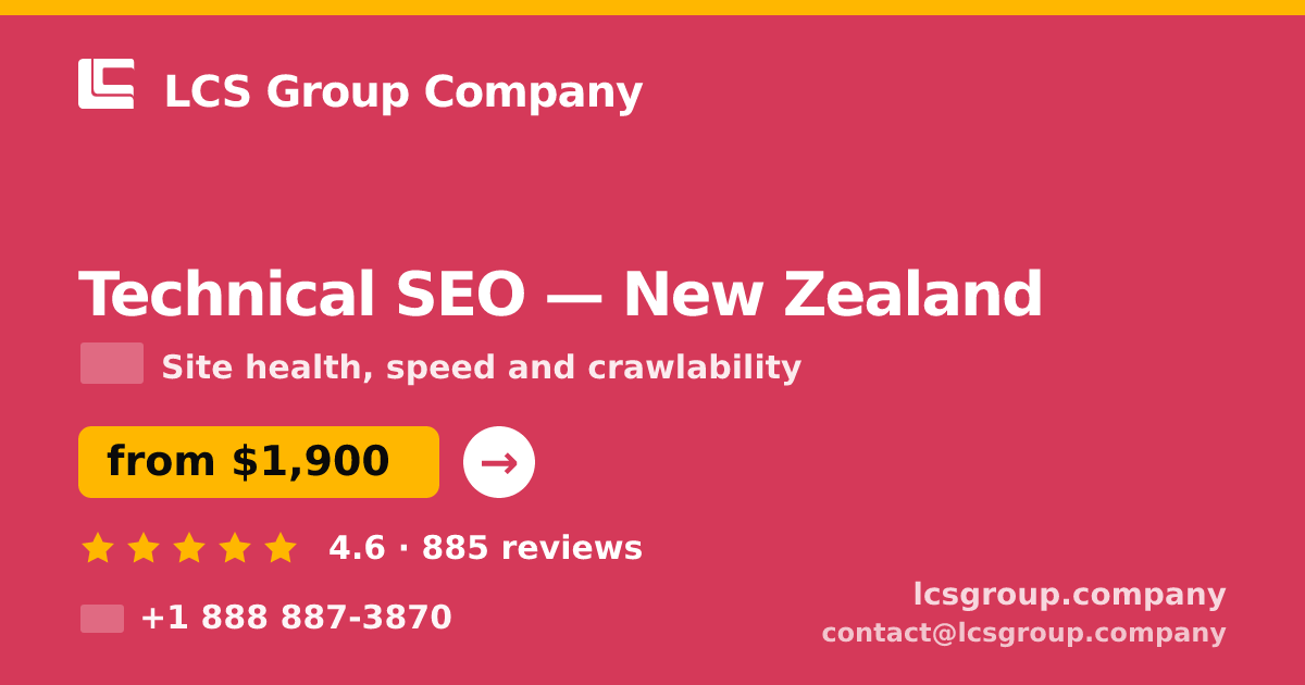Technical SEO in Auckland — from $1,900, rated 4.8/5 by 432 clients. LCS Group Company.