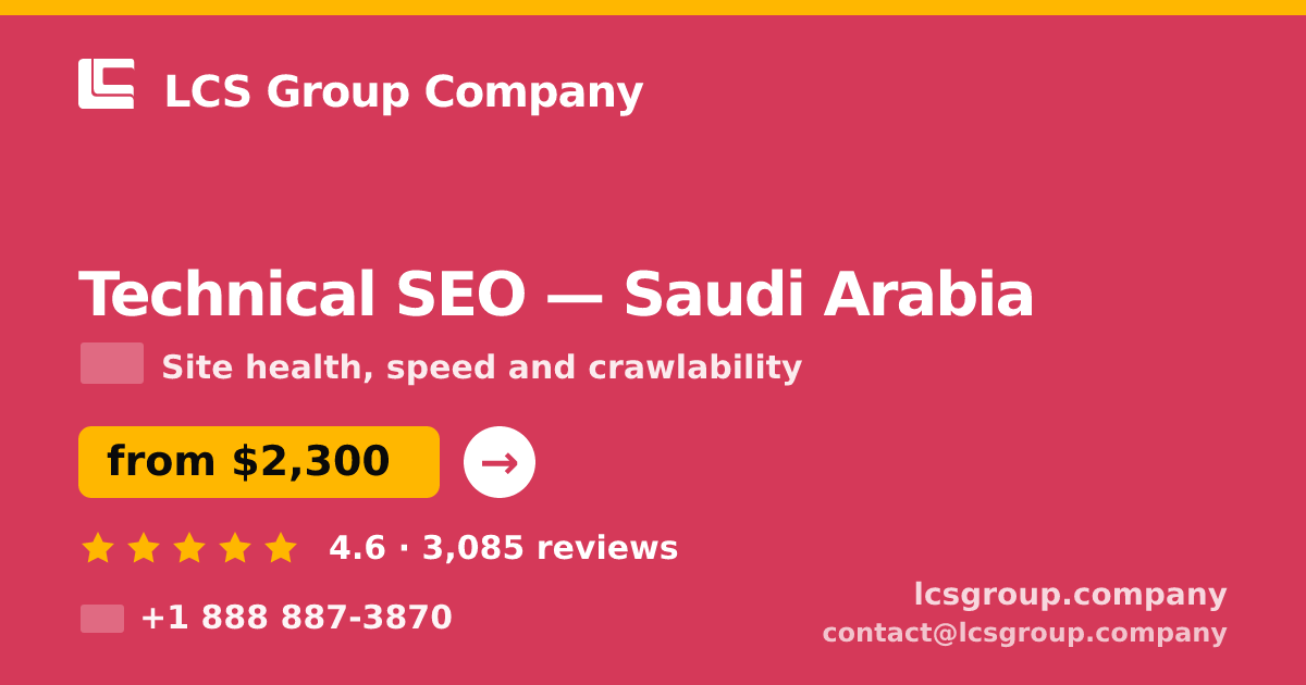 Technical SEO in Jeddah — from $2,300, rated 4.6/5 by 1187 clients. LCS Group Company.