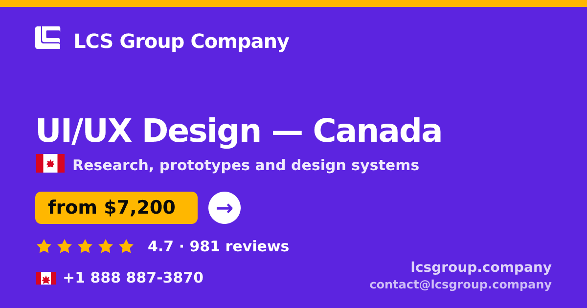 UI/UX Design in Montreal — from $6,600, rated 4.9/5 by 657 clients. LCS Group Company.