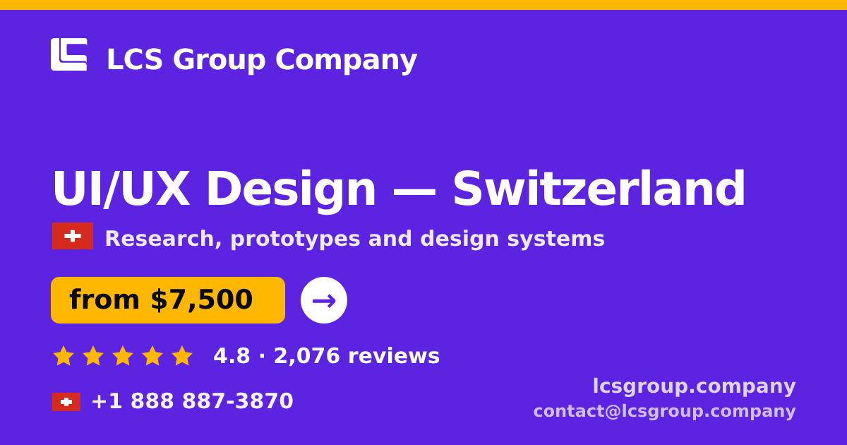 UI/UX Design in Geneva — from $11,500, rated 4.9/5 by 915 clients. LCS Group Company.