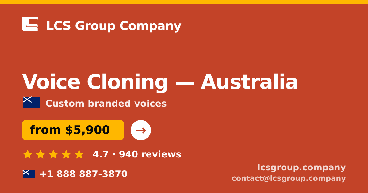 Voice Cloning in Perth — from $7,300, rated 4.6/5 by 550 clients. LCS Group Company.