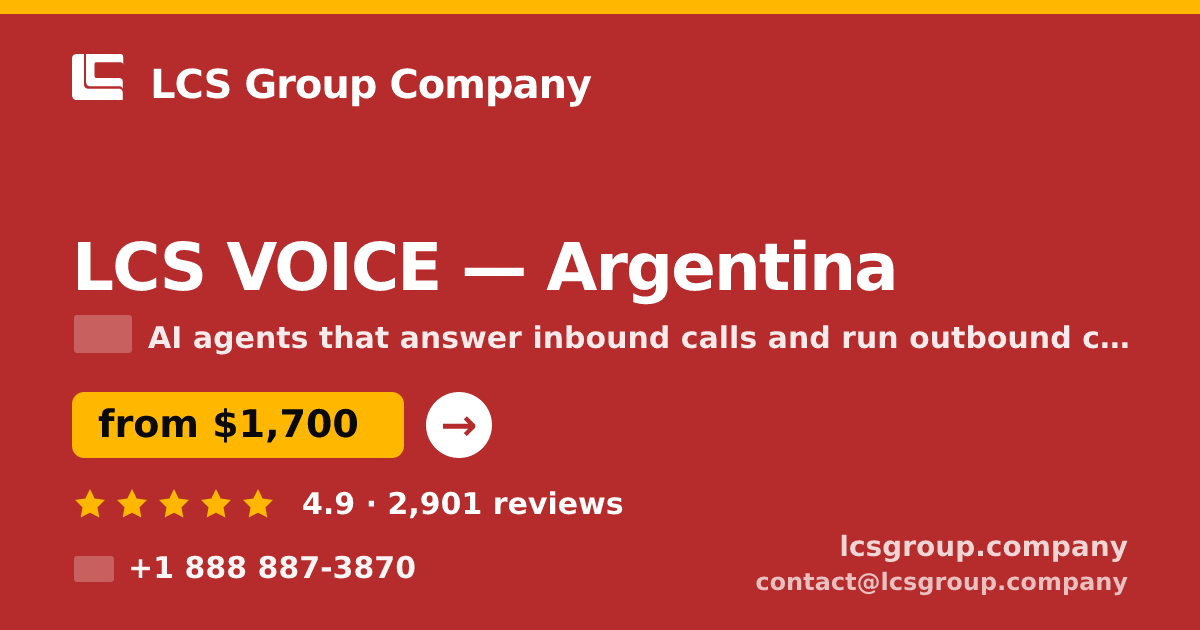 LCS VOICE in Argentina — from $1,700/mo, rated 4.9/5 by 2901 clients. LCS Group Company.