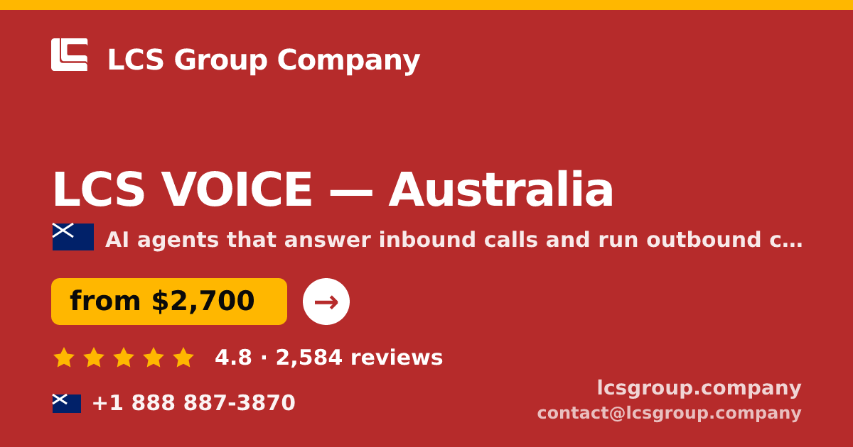 LCS VOICE in Australia — from $2,700/mo, rated 4.8/5 by 2584 clients. LCS Group Company.