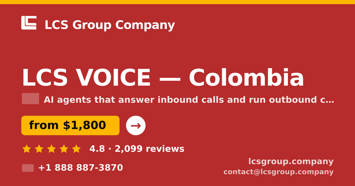 LCS VOICE in Colombia — from $1,800/mo, rated 4.8/5 by 2099 clients. LCS Group Company.