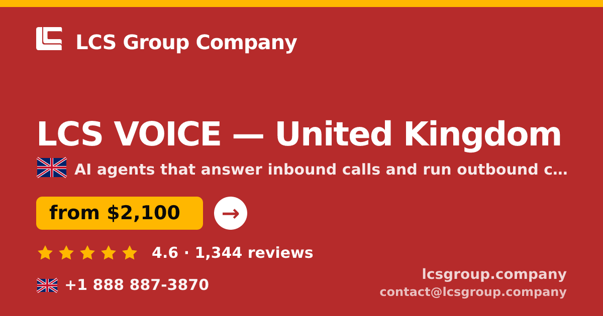 LCS VOICE in United Kingdom — from $2,100/mo, rated 4.6/5 by 1344 clients. LCS Group Company.