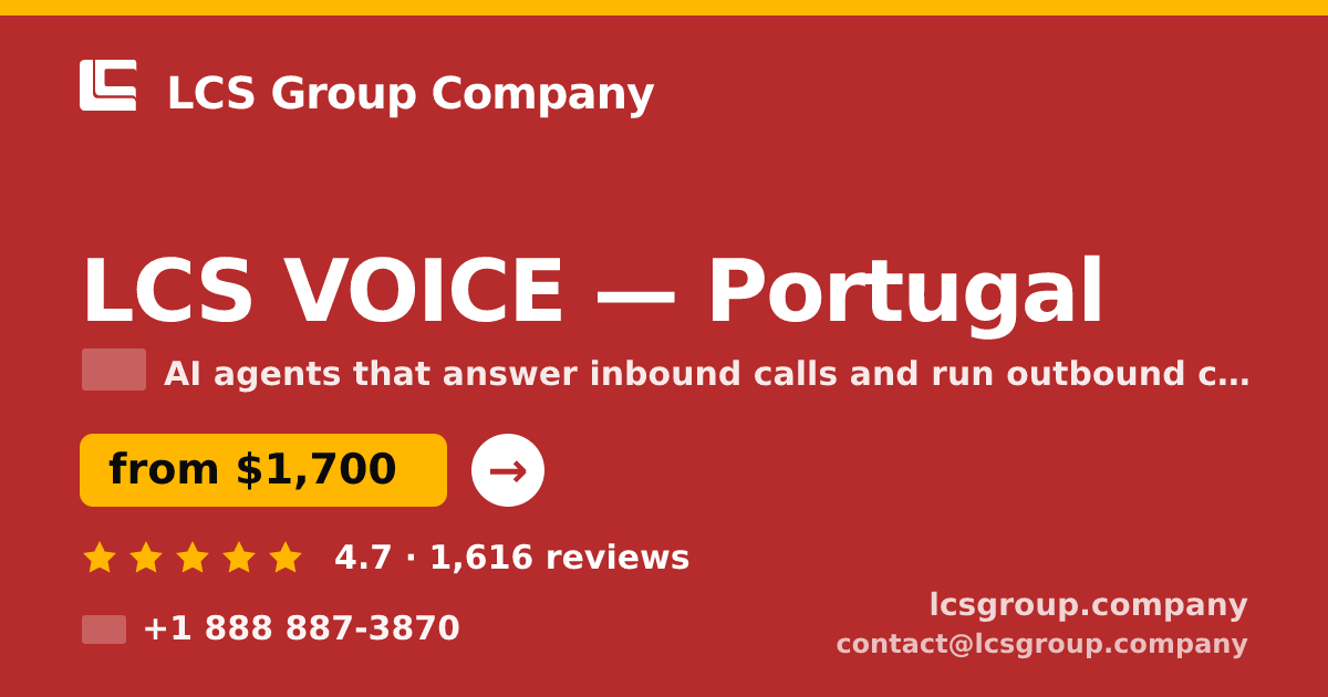 LCS VOICE in Porto — from $2,100/mo, rated 4.7/5 by 2123 clients. LCS Group Company.