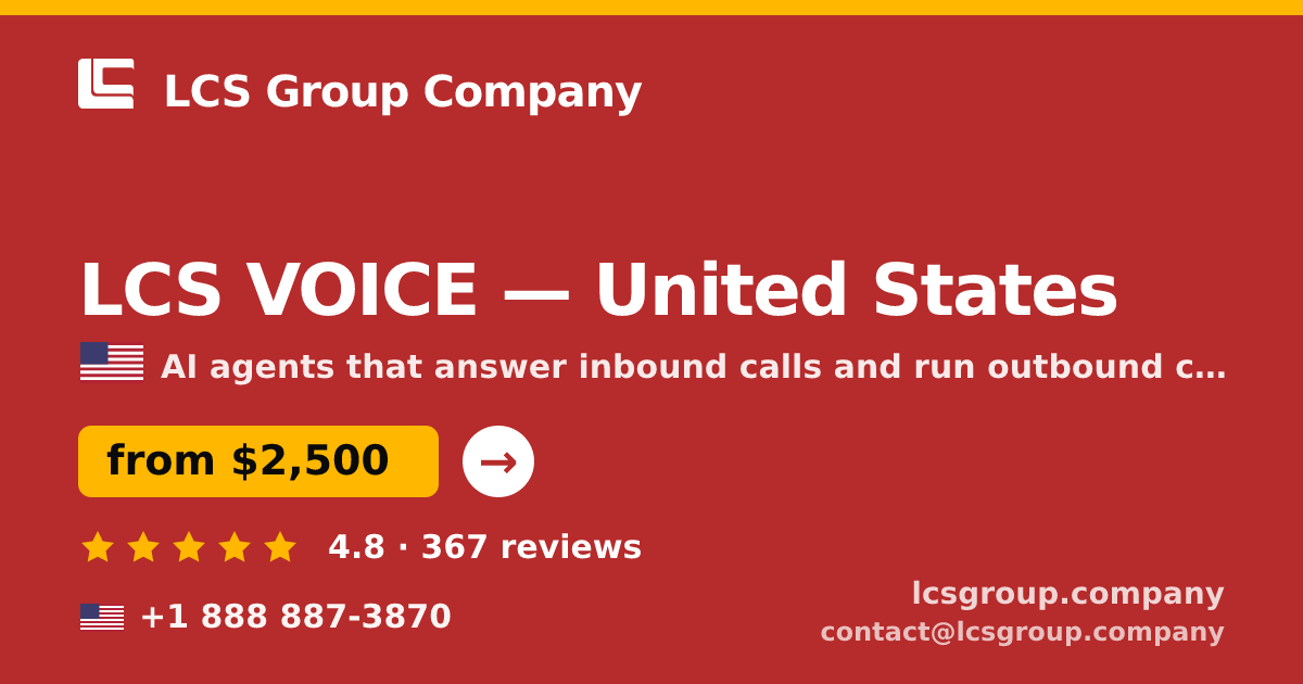 LCS VOICE in United States — from $2,500/mo, rated 4.8/5 by 367 clients. LCS Group Company.