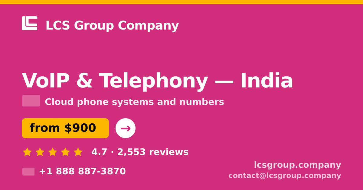 VoIP & Telephony in Mumbai — from $650/mo, rated 4.9/5 by 1250 clients. LCS Group Company.