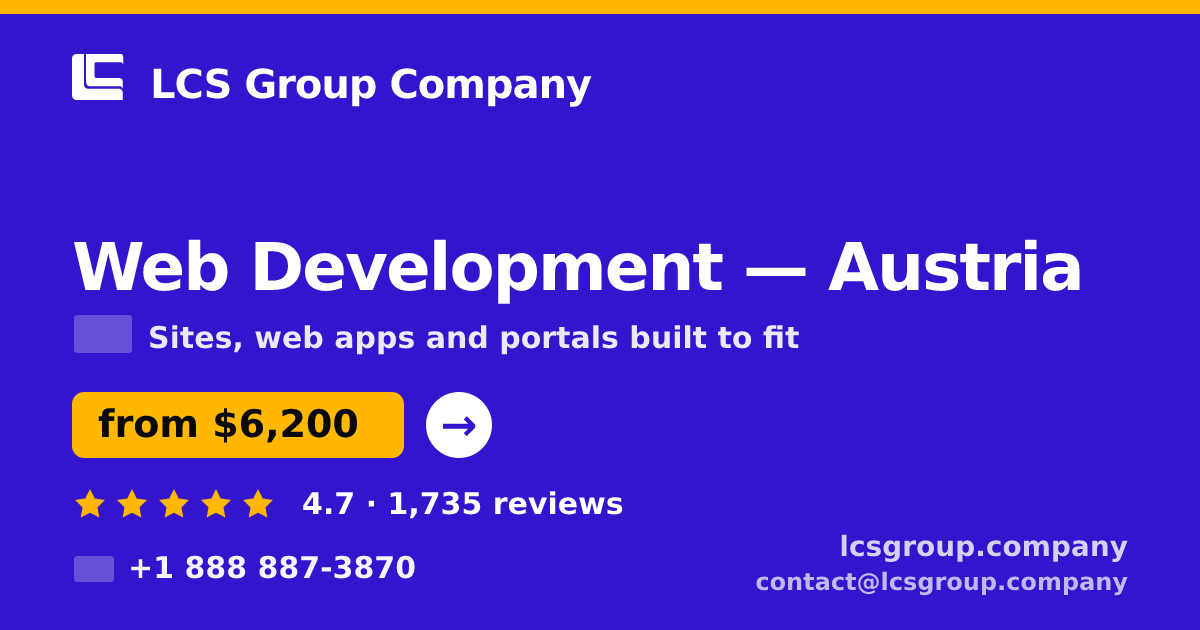 Web Development in Linz — from $5,800, rated 4.5/5 by 2541 clients. LCS Group Company.